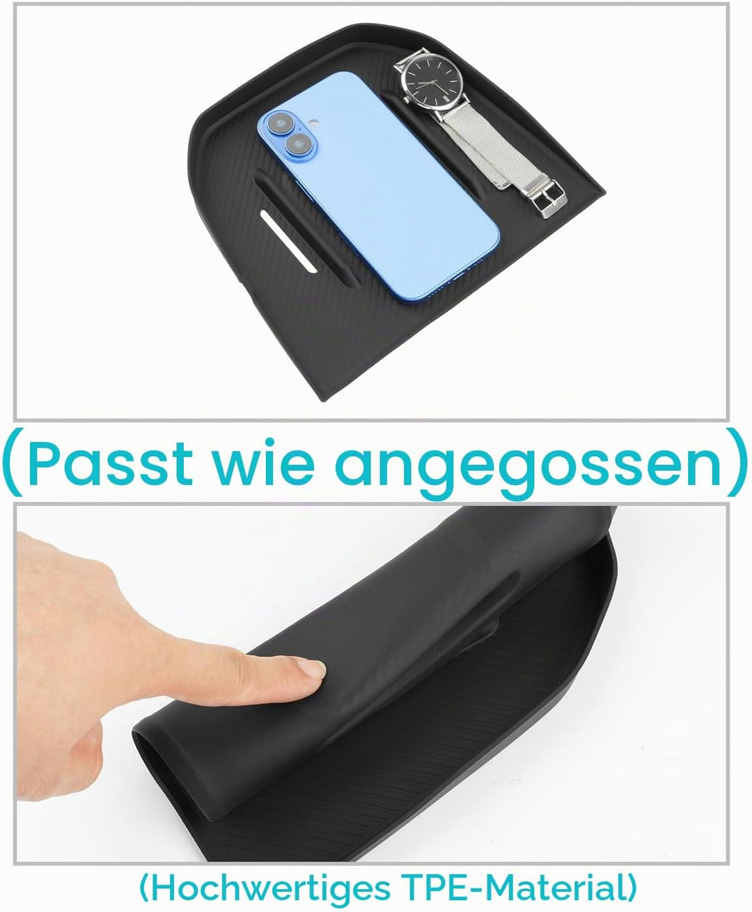CDEFG Kompatibel mit Neu Kia EV3 2025 2026 Kabellose Ladematte Mittelkonsole Antirutschmatten Siliko