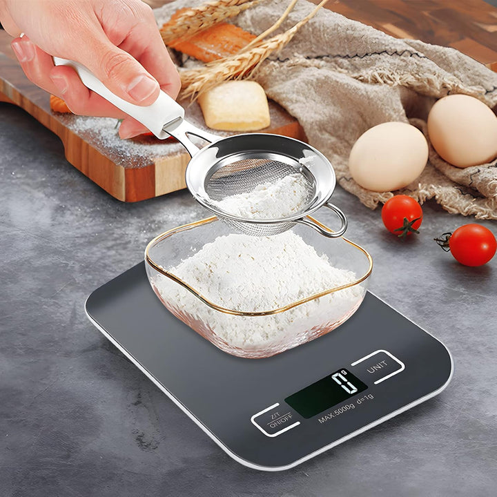 Küchenwaage Digital, 10kg/1g Waage Küchenwaage, USB Wiederaufladbare Digital Küchenwage mit Led Disp