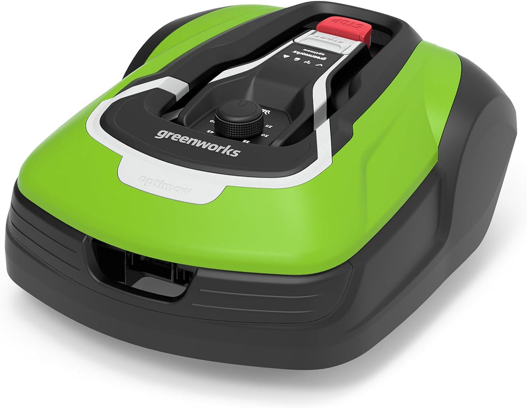 Greenworks Optimow 10 Rasenmäherroboter für Rasenflächen bis 1000 m2 mit 35 % Gefälle, extrem leise,