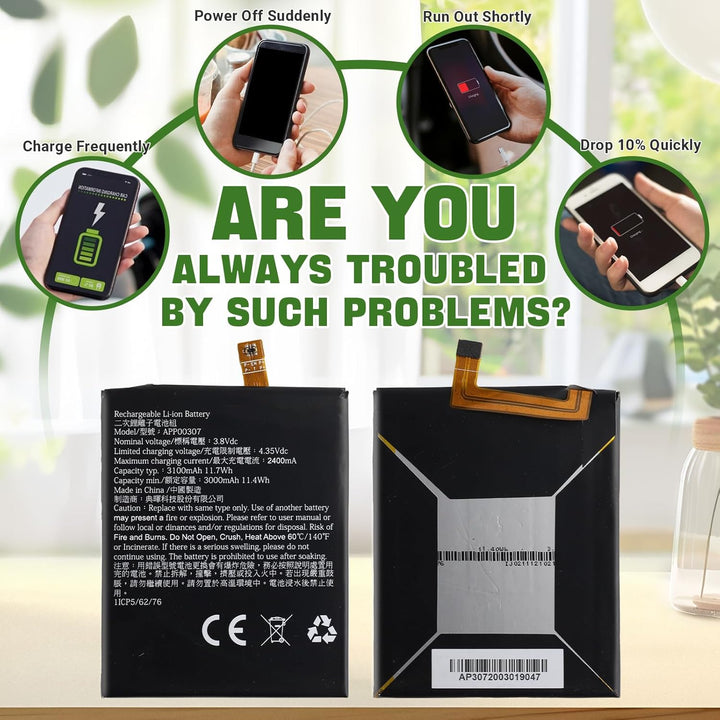 Neu APP00307 Akku Ersatz Kompatibel mit Caterpillar Cat S52 Mobile Phone Smartphone Ersatzbatterie m