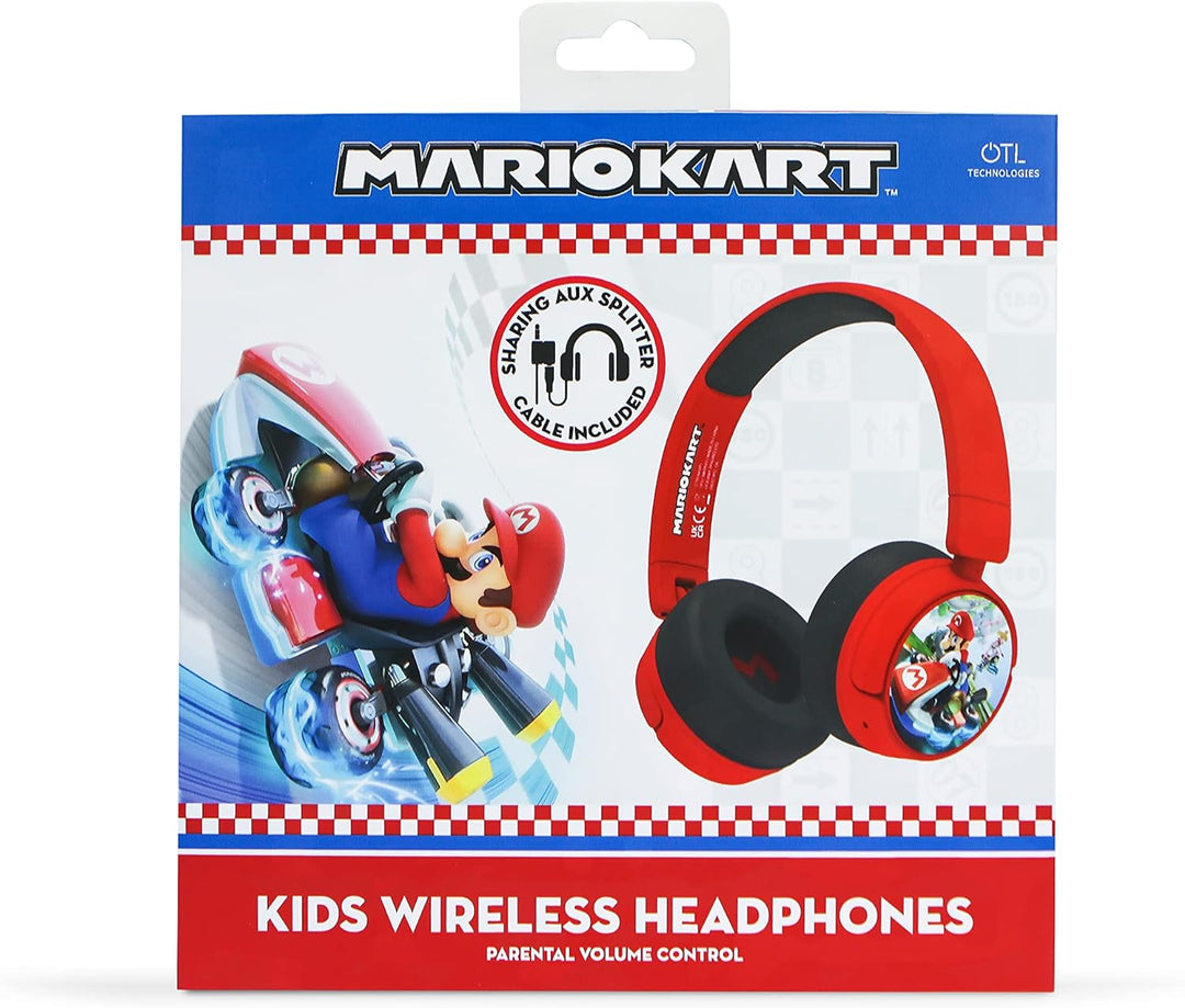 OTL Technologies MK0983 Mario Kart Kabellose Kinder-Kopfhörer, Rot