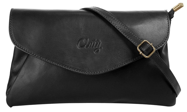 Abendtasche Echt Leder Damen Made in Italy, Clutch Handtasche, Umhängetasche mit Magnetverschluss, e