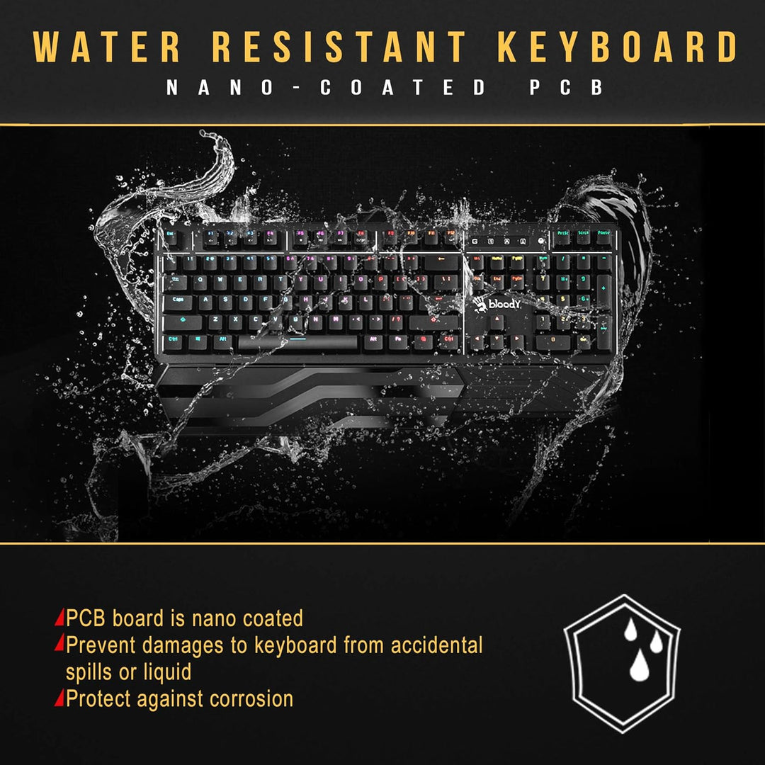 Bloody B975 Gaming-Tastatur: Linearer optischer Schalter – Licht und sofortiges Feedback, schnellste