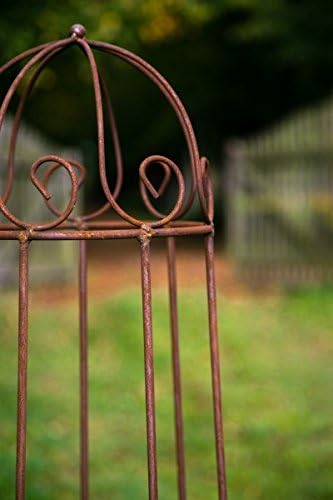 KUHEIGA Rankgerüst Roheisen/Rost Obelisk Rosenhilfe H: 120cm Rankhilfe