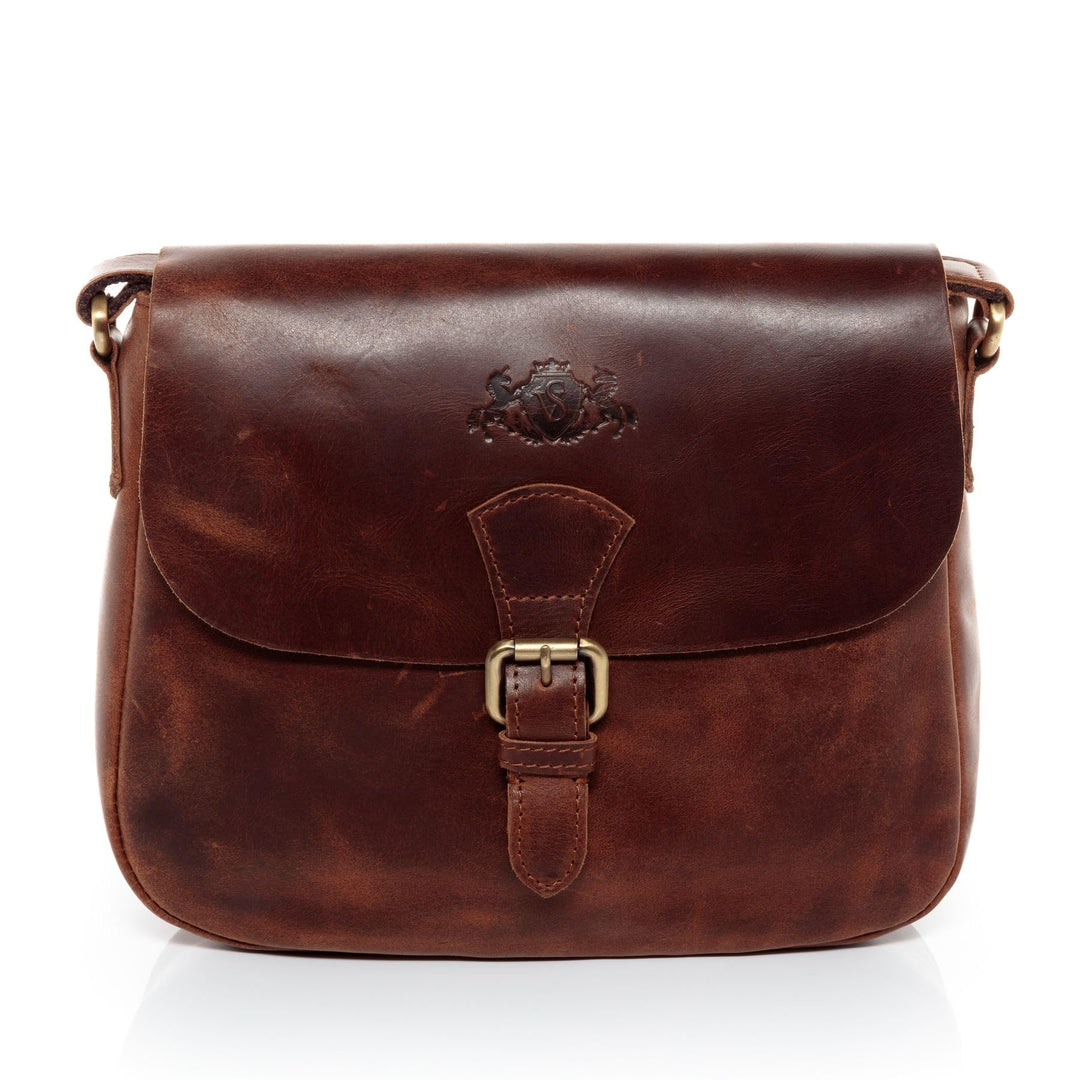 SID & VAIN Schultertasche Yale aus Premium Leder I Handtasche Schultergurt für Damen I Umhängetasche