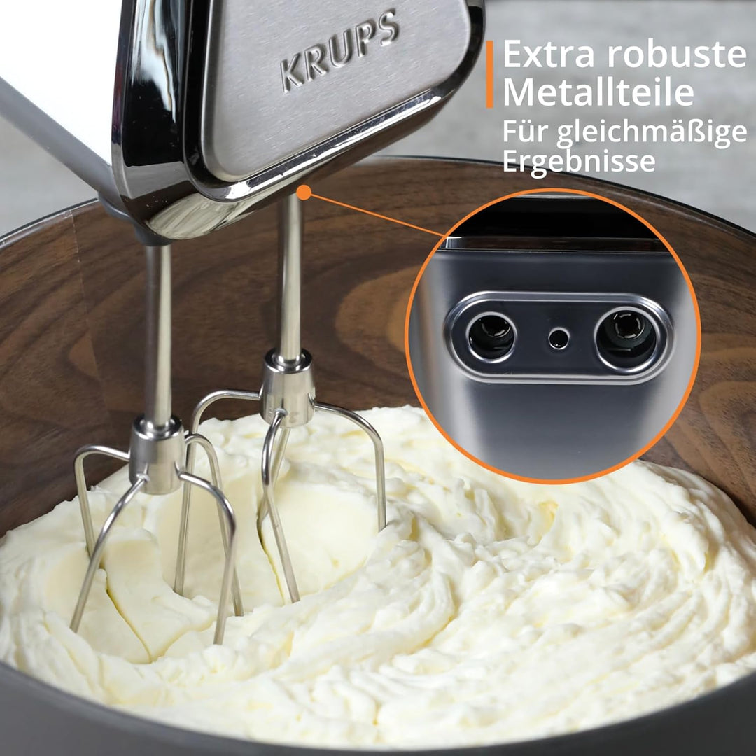 Krups GN9121 3 Mix 9000 Handmixer | 750 Watt | Geschwindigkeitsregler | Turbomodus | Auswurffunktion