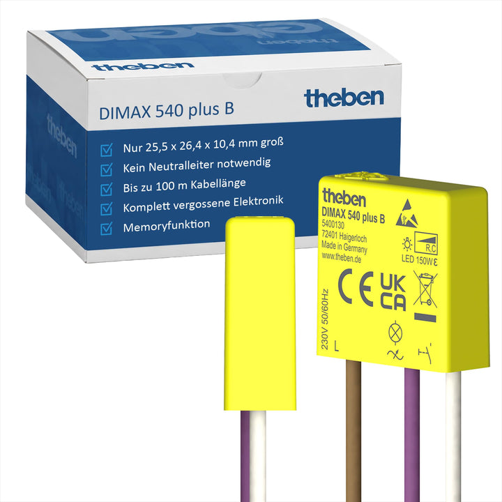Theben 5400130 DIMAX 540 plus B Unterputz Dimmer I UP-Dimmer I R- und C-Lasten I 230 V AC I ohne Nul