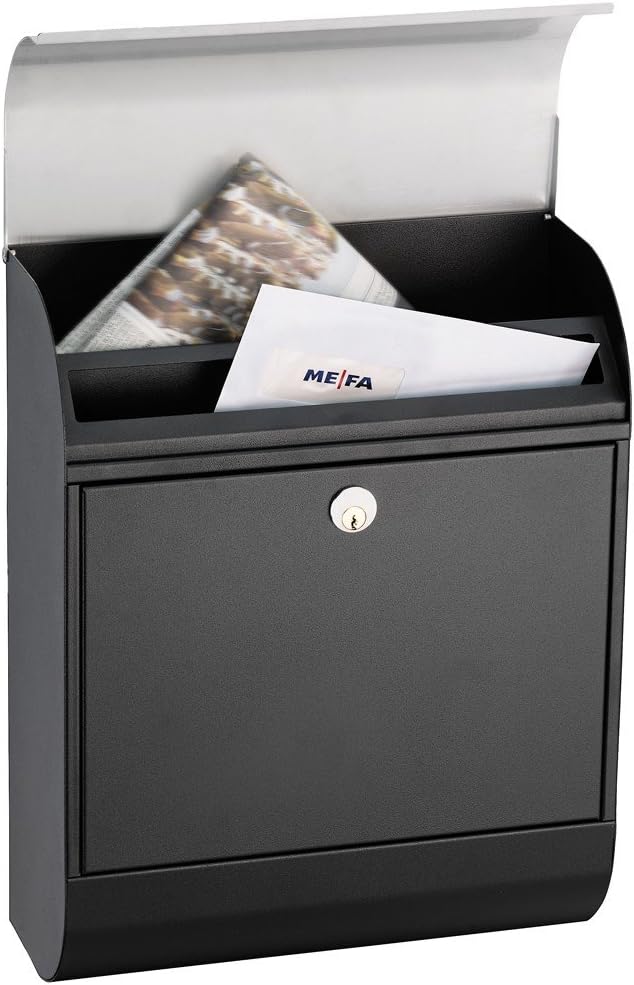 MEFA Briefkasten Pearl 872 (Farbe Verkehrsweiss, Einwurfklappe oben, Entnahme vorne, 450 x 352 x 160