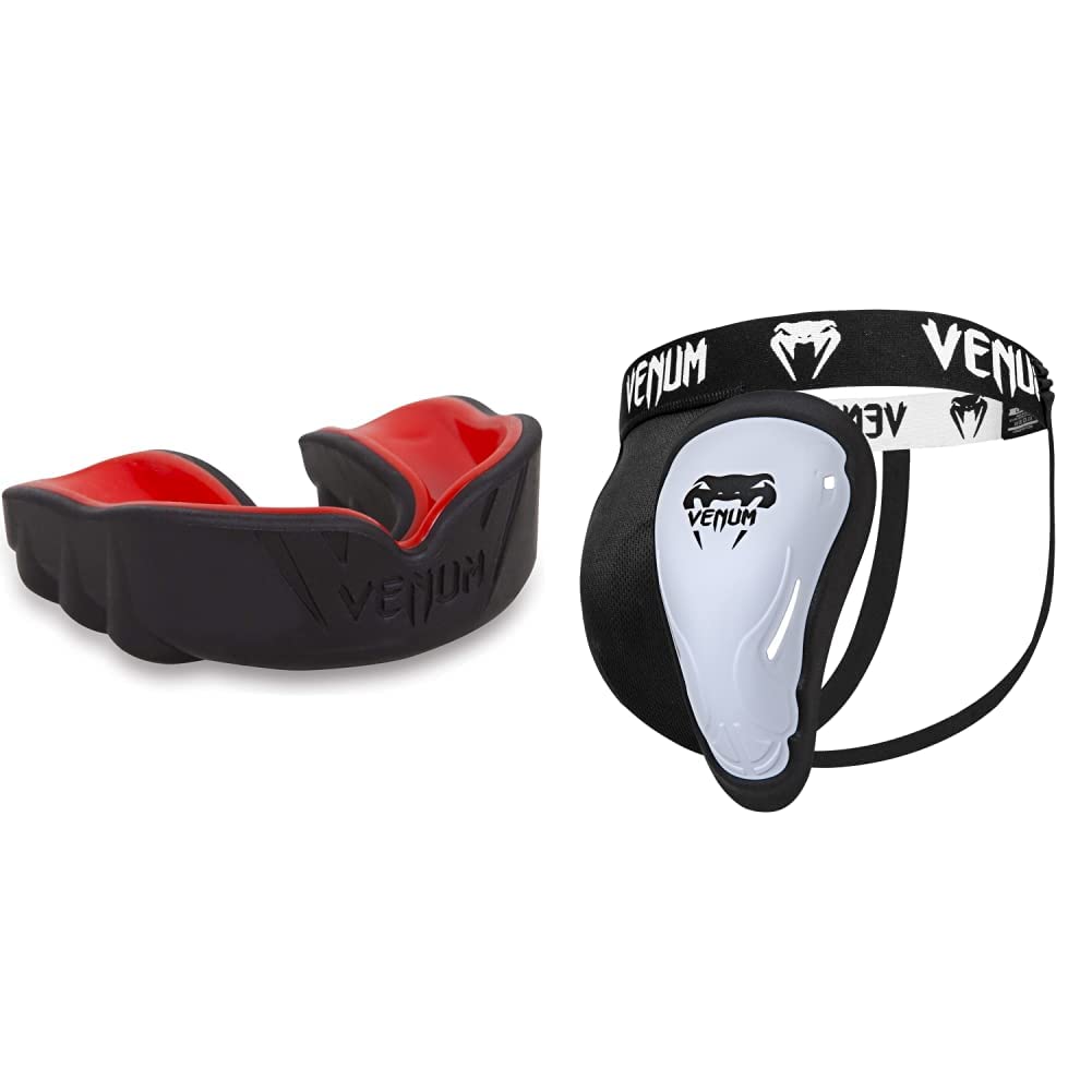 Venum Erwachsene Tiefschutz Challenger Schwarz/Rot L Tiefschutz + Zahnschutz Schwarz/Rot, Schwarz/Ro