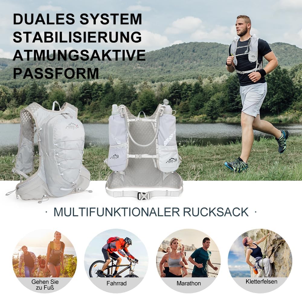 Laufrucksack, 5L Leichter Trinkbeutel, geeignet für Outdoor-Wandern, Radwettbewerb, Bergsteiger-Trin