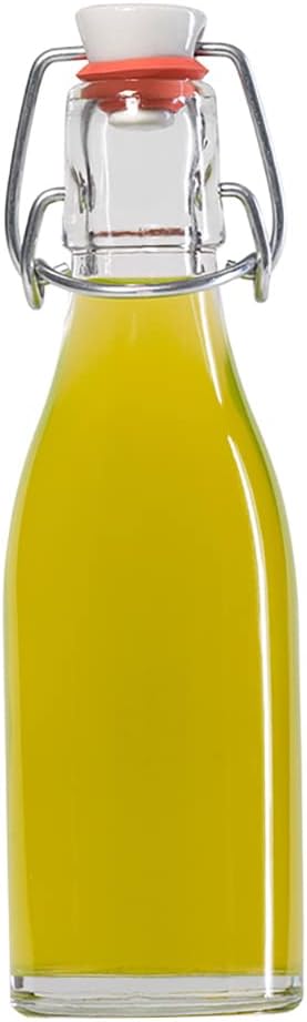 hocz 10er Set Bügelflaschen Bügelflasche Glasflaschen 200ml mit Bügelverschluss zum Selbstbefüllen B