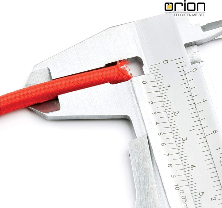 ORION LIGHTSTYLE Textilkabel für Lampen, 5 m Rot, 3-adrig, (3x 0,75 mm²) - Kunststoff Stromkabel mit