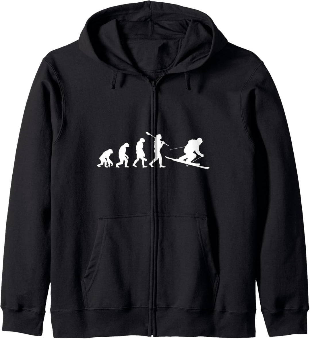 Ski und Evolution des Skifahrers Kapuzenjacke