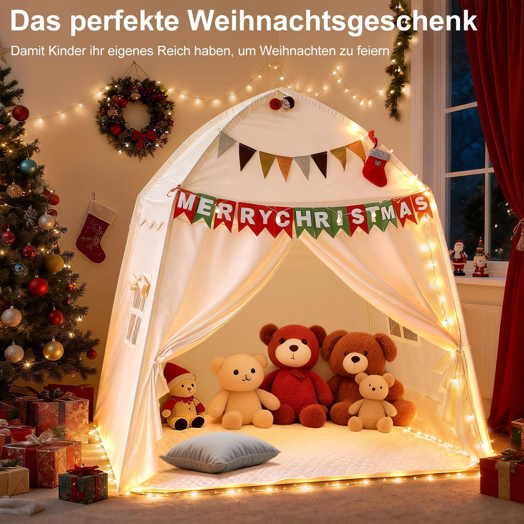 Kinderzelt Spielzelt Indoor Kinderzimmer Spielhaus: 150x100x150 cm Grosses Spielhaus mit Matte – Lic