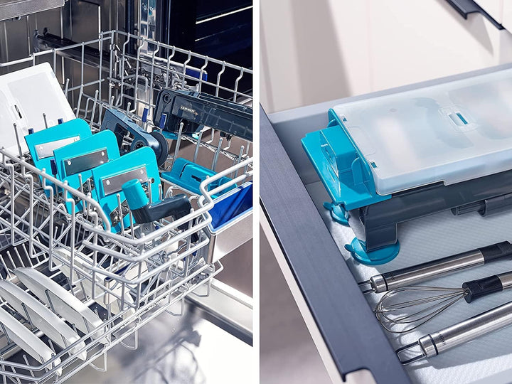 Leifheit Tisch-Spiralschneider, Zucchini Nudeln Schneider mit 3 Klingen für verschiedene Gemüsenudel
