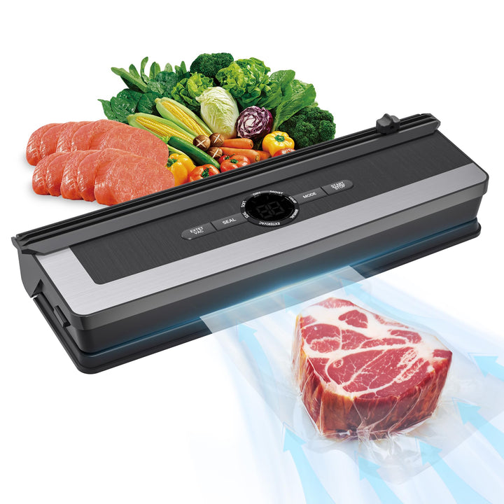 5-in-1 Vakuumiergerät mit Schneidefunktion | 85Kpa Vakuumierer für Fleisch, Gemüse & Kühlung | Mit D