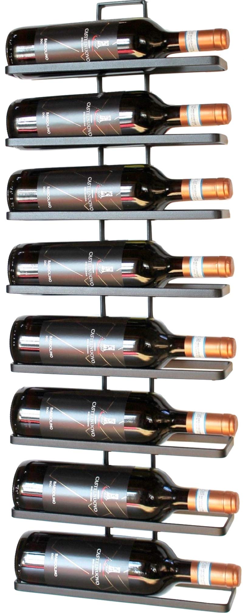 DanDiBo Weinregal Metall Schwarz Wandmontage 4-Wine beliebig erweiterbar 2er Set Flaschenständer Fla