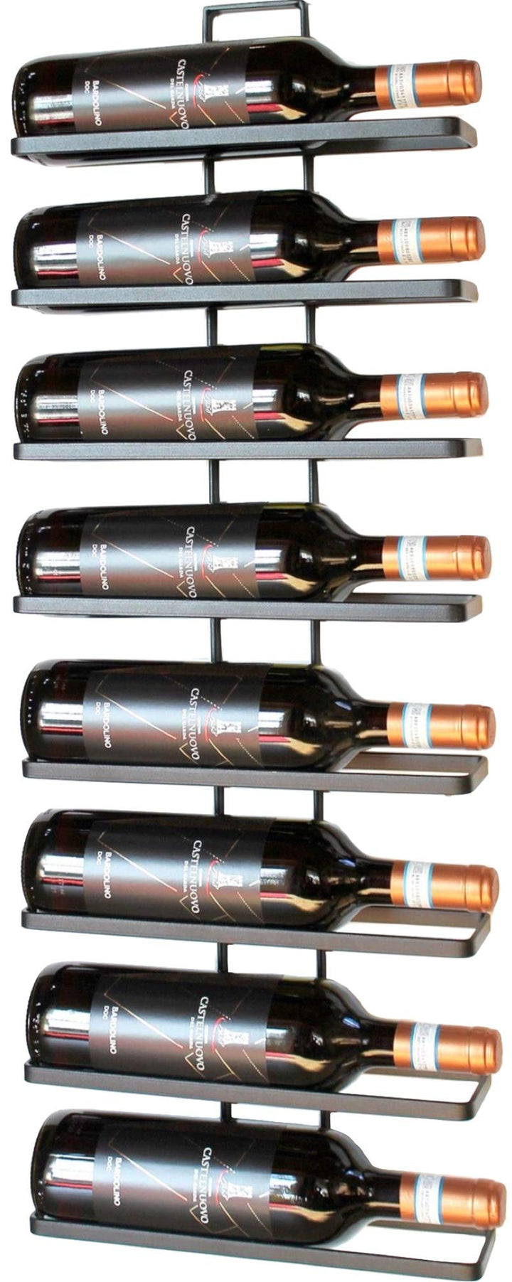 DanDiBo Weinregal Metall Schwarz Wandmontage 4-Wine beliebig erweiterbar 2er Set Flaschenständer Fla