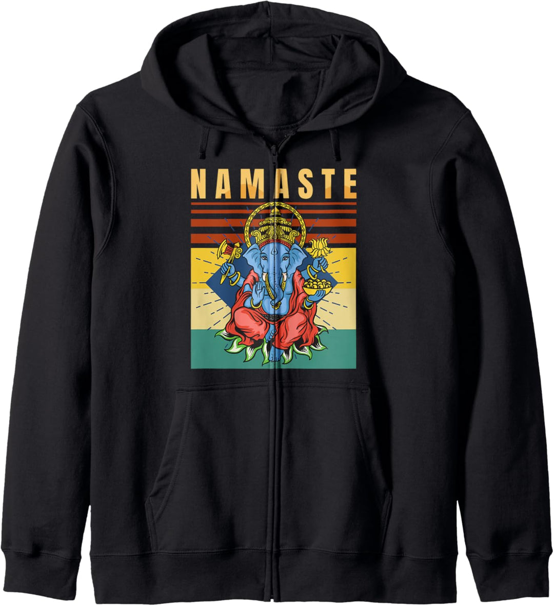 Yoga - Ganesha - Spiritual Meditation - Namaste - Retro - Kapuzenjacke