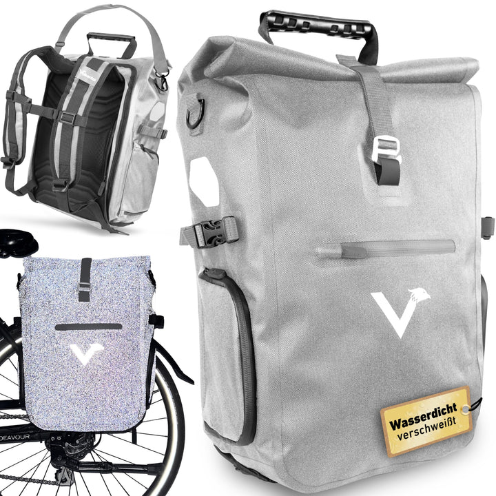 Valkental® - 3in1 Fahrradtasche Pro - Das Original - Hochwertiges Nylon - 23L Volumen - Geeignet als