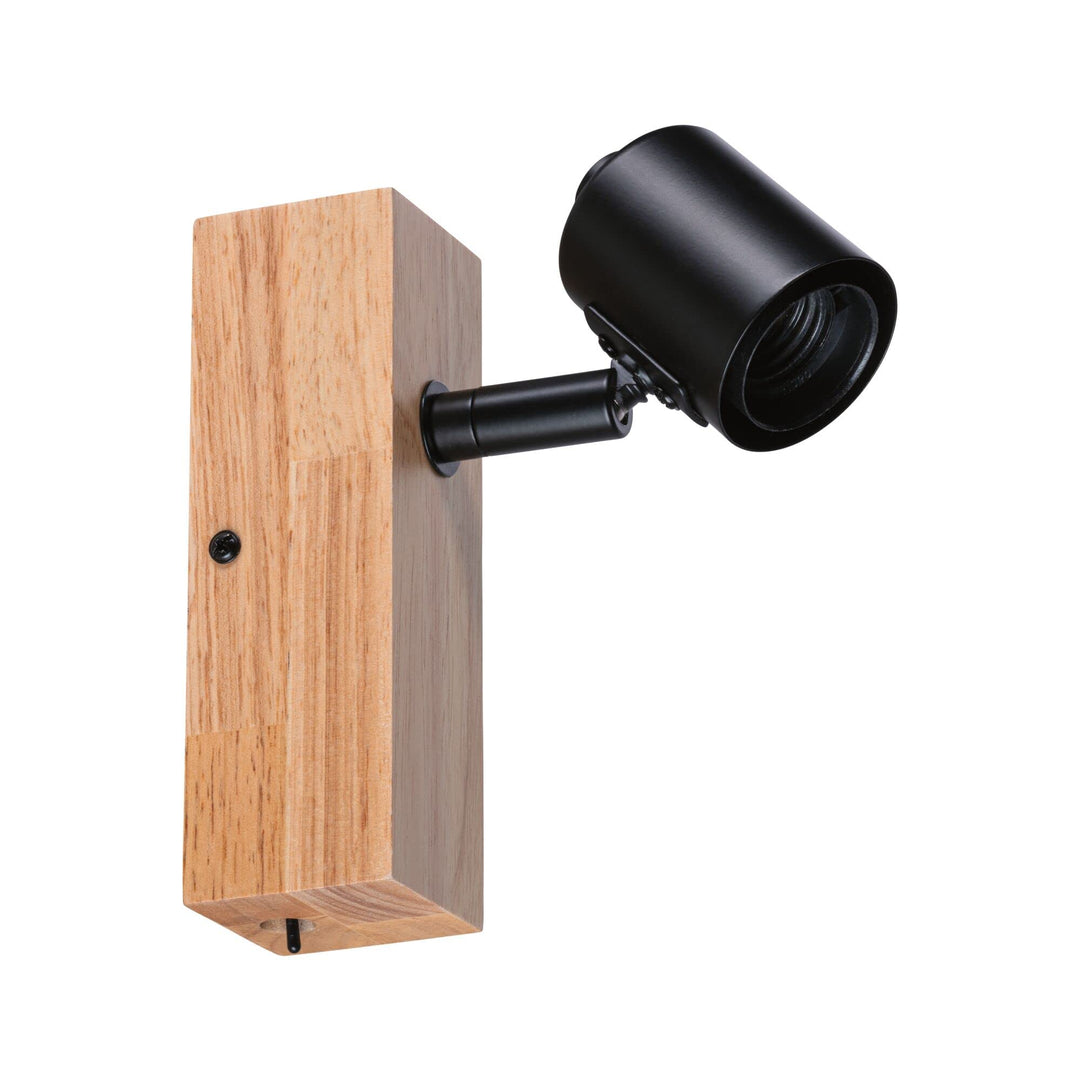 Paulmann 66770 Strahler Arvid 1-flammig max. 1x20 Watt Deckenleuchte Schwarz/Holz Spot Metall E27 1e
