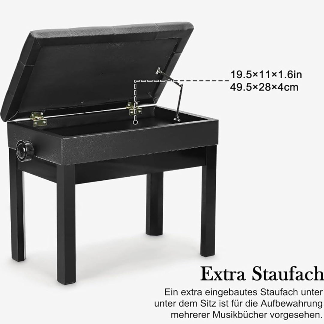Allright Klavierhocker Keyboard Bank Klavierbank Keyboardbank Schminkhocker Hocker mit Stauraum Schw