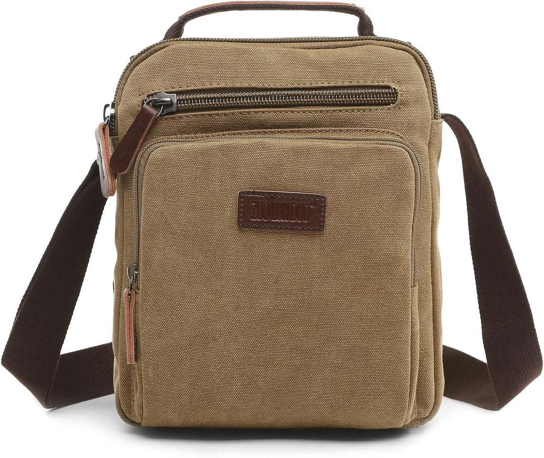 DORRISO Mode Herren Umhängetasche Leinwand Schultertasche Klein Schultertaschen Leicht Kuriertasche