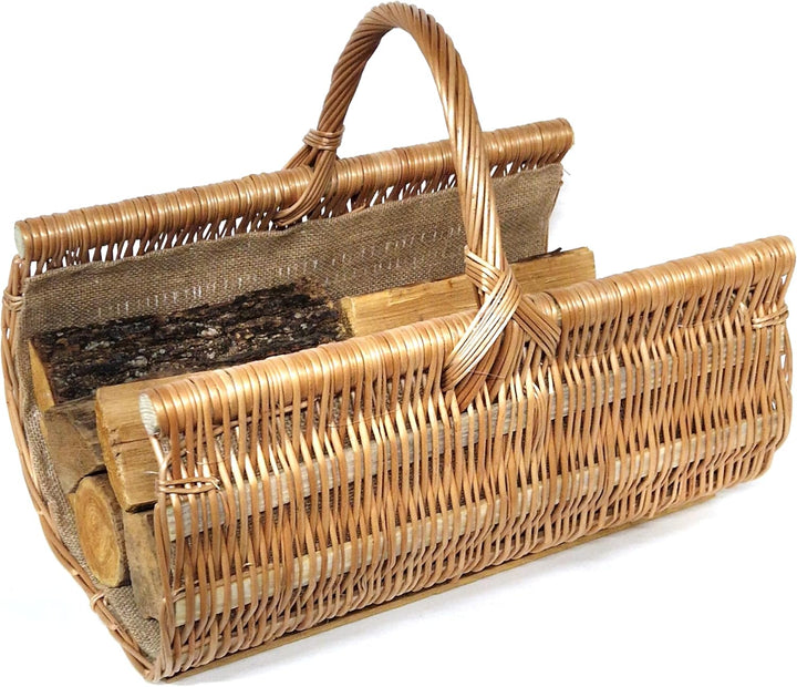 Tigana - Kaminkorb Holzkorb Kaminholzkorb aus Weide mit Jute 50 cm - 90150-50 1F