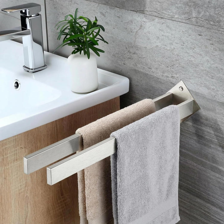 Doppelstab-Handtuchstange 40 cm, Edelstahl, Wandmontage, Handtuchstange, Bohrmontage, zweilagiger Ha
