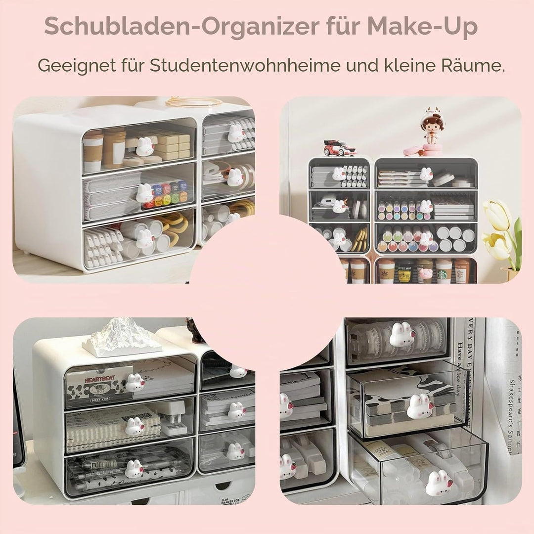 Cyrank Make-up-Organizer Mit 3 Schubladen, Make-up-/Schreibtisch-Organizer, Schminktisch-Organizer,