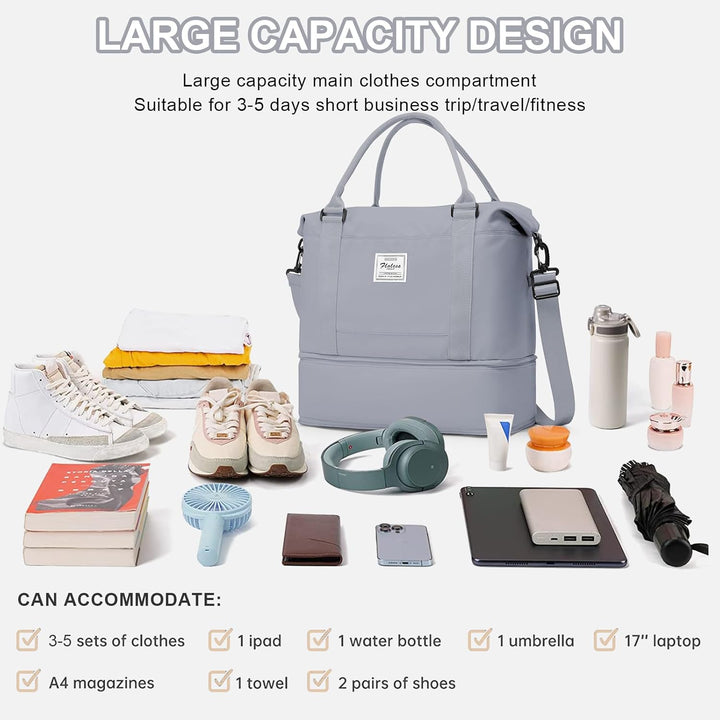 WEPLAN Reisetasche Damen Handgepäck Tasche Ryanair 40x20x25 für Flugzeug Airlines Sporttasche Reiset