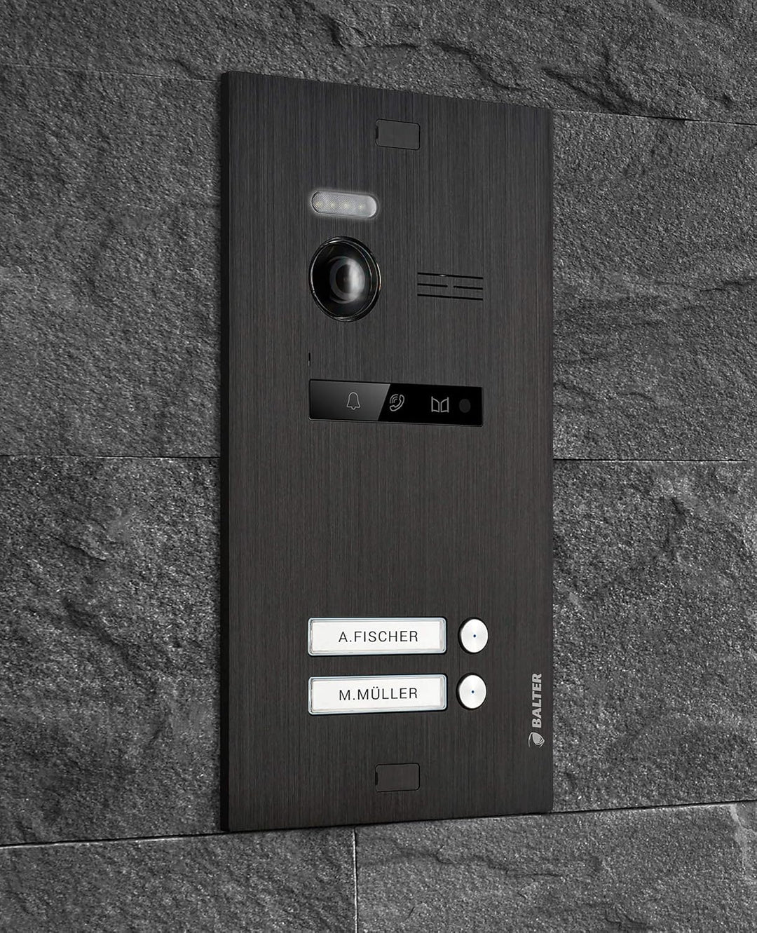 Balter EVO Video-Türsprechanlage ✓ Touchscreen 7 Zoll Monitor ✓ Türstation Schwarz ✓ Klingel ✓ 2-Dra