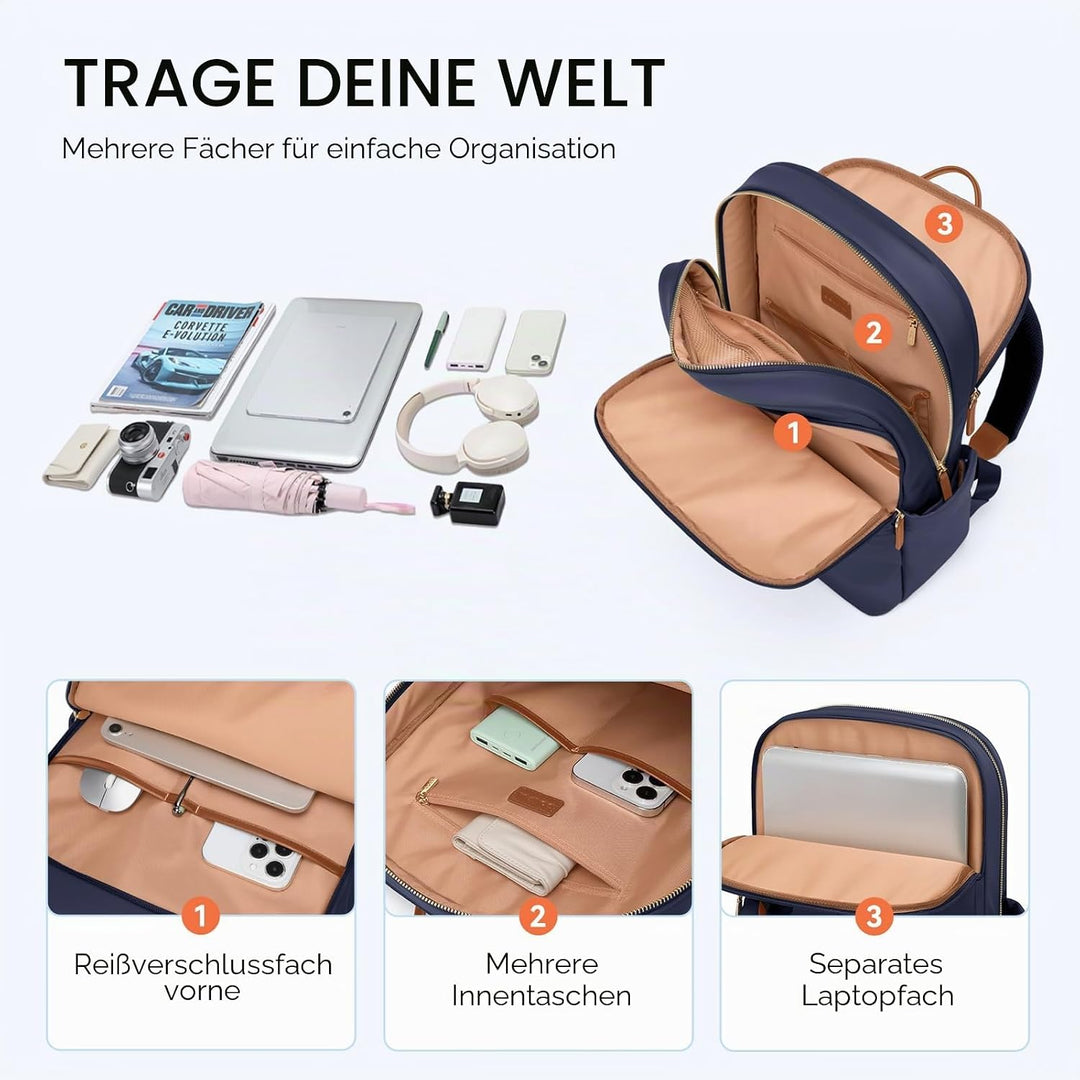 GOLF SUPAGS Laptop Rucksack für Damen Casual Daypack für Arbeit Reisen College Schulrucksack Handtas