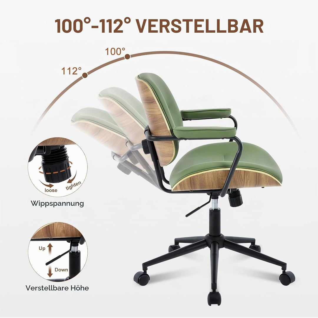 Homeoffice Bürostuhl Ergonomisch Stuhl Drehstuhl mit Armlehne Medieval Modern Bürostuhl 360°Drehbar