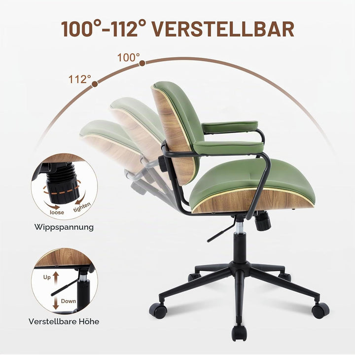 Homeoffice Bürostuhl Ergonomisch Stuhl Drehstuhl mit Armlehne Medieval Modern Bürostuhl 360°Drehbar