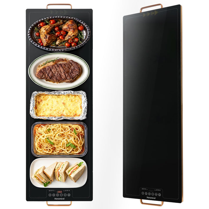 Wärmeplatte 100x35 cm, 450W Elektrische Warmhalteplatte, Touch-Bedienung, Für Grossküchen & Catering