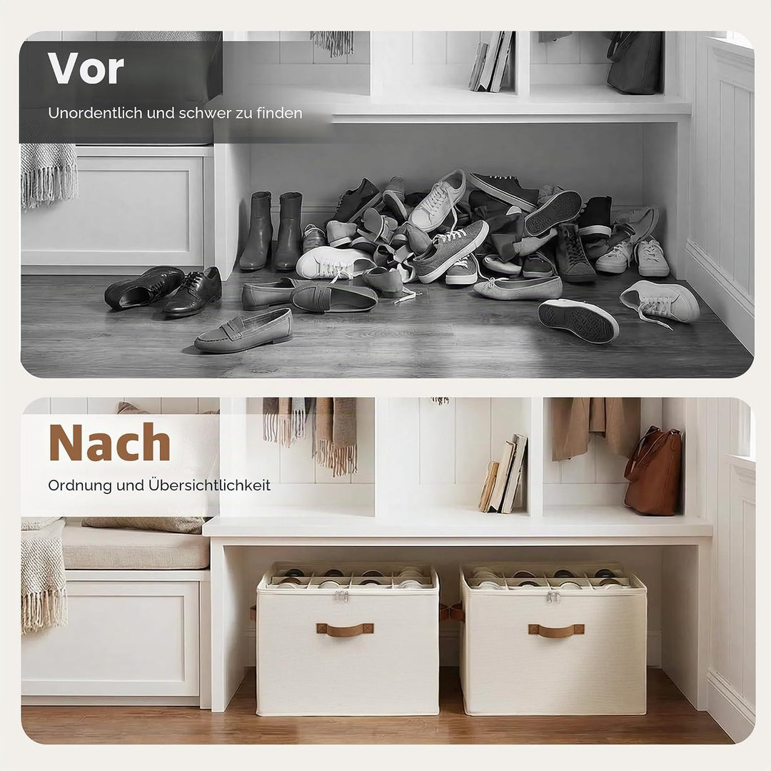StorageWorks Schuh-Organizer für Schrank, Schuhboxen stapelbar, grosse Schuhorganizer platzsparend f