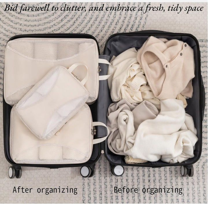 Travel Packing Cube Set - Compression Organizer with Shoe Bag, Toiletry Pouch & Laundry Bag, Lightwe