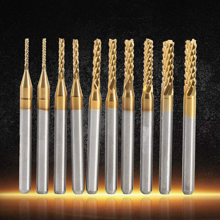 Cnc Fräser, 10PCS Schaftfräser, Fräser Metall, Hartmetallfräser Cutters Werkzeuge, 1.0‑3.0mm