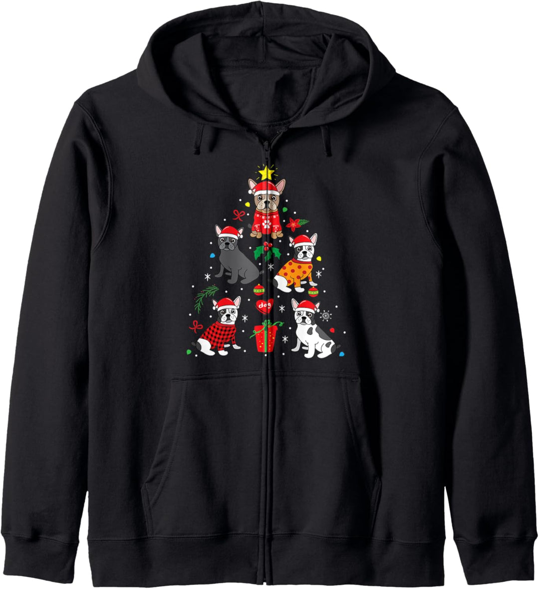 Französische Bulldogge Weihnachten Hundebaum Geschenk French Kapuzenjacke