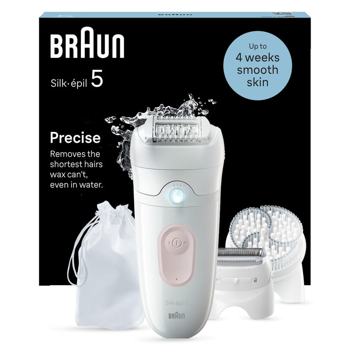 Braun Silk-épil 5, Epilierer Damen / Haarentferner für langanhaltende Haarentfernung, Trimmeraufsatz