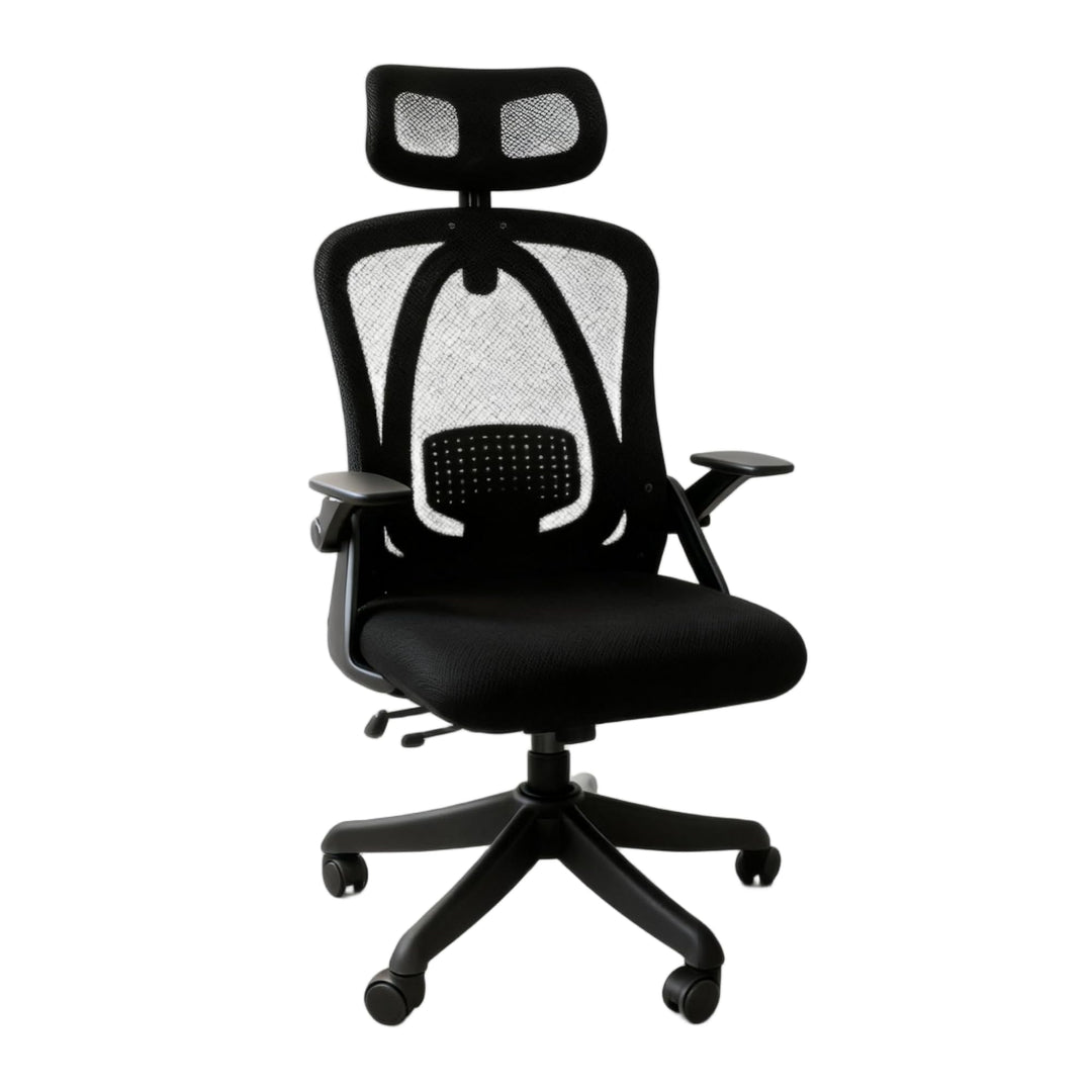 Ergonomischer Bürostuhl, Schreibtischstuhl mit verstellbaren Armlehnen, 3D-Kopfstütze und 3D-Lendenw