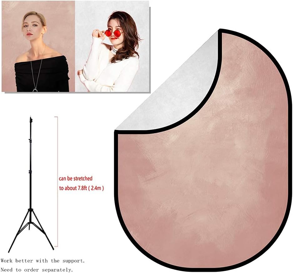 Kate 1,5x2m(5x6,5m) Apricot Pink Abstract Texture/Smoke Grey Faltbarer Hintergrund Doppelseitige Mik