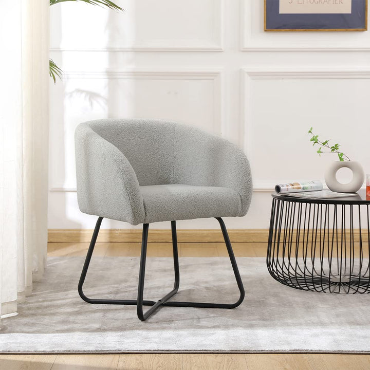Mingone Sessel Kleine Loungesessel Cocktailsessel Modern Einzelsofa Lammwolle Designer Polstersessel