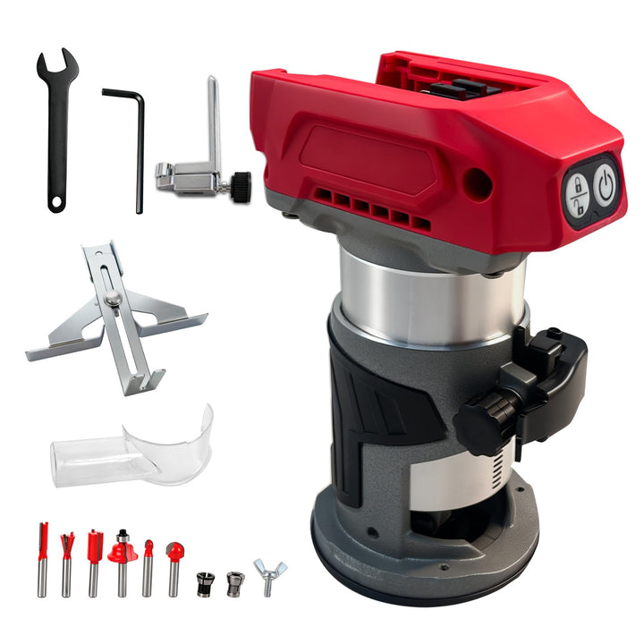 800 W schnurloser Holzfräser für Milwaukee M18 18 V Akku, Aluminiumbasis, bürstenloses 30000 U/min,