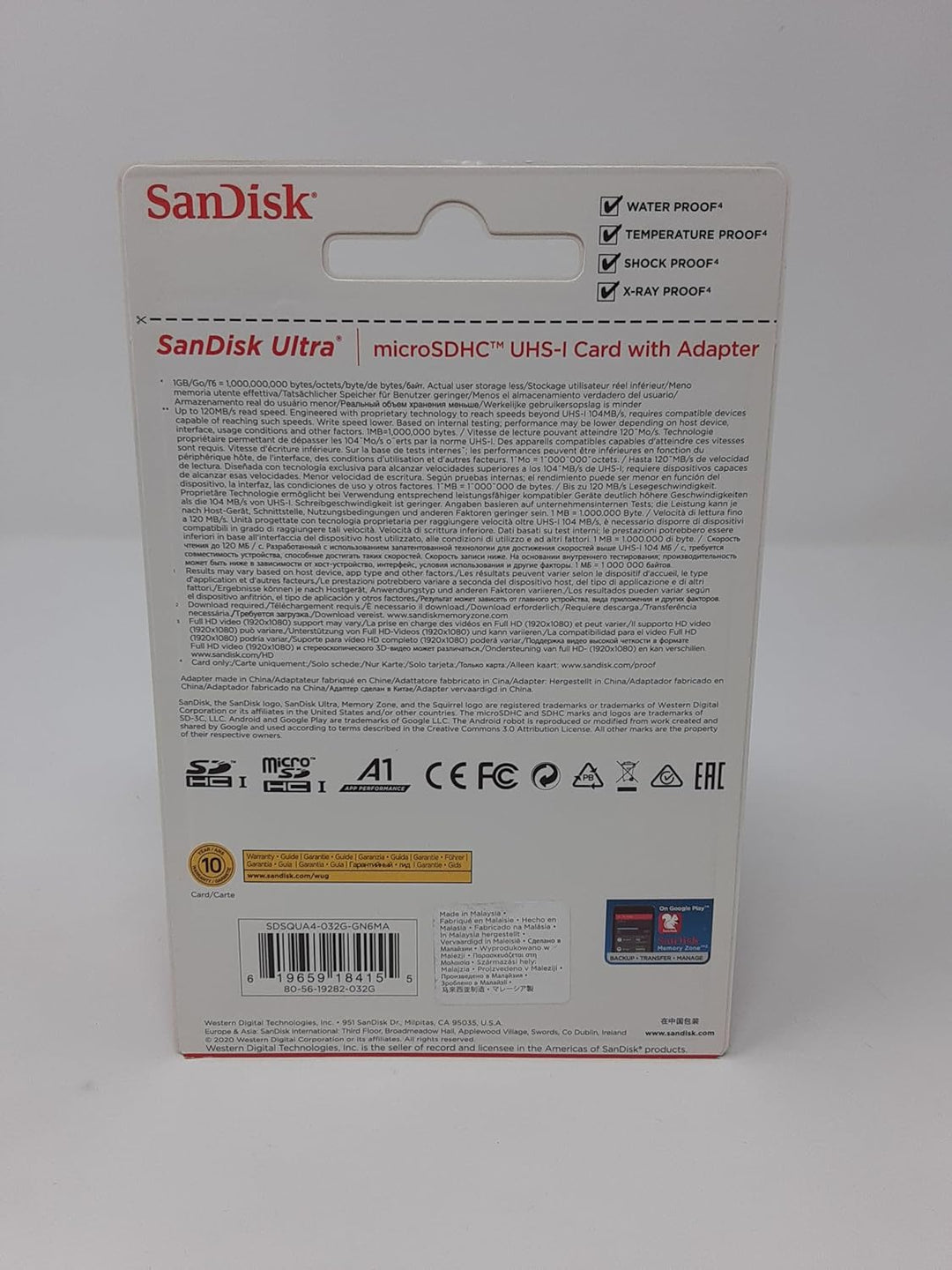 SanDisk Ultra 32 GB microSDHC Memory Card + SD Adapter with A1 App Performance Up to 98 MB/s, Class