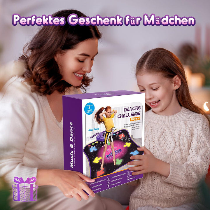 Tanzmatte für Kinder ab 6-8 Jahre Geschenke für Mädchen Tanzmatte mit Bluetooth Beleuchtete Musikmat