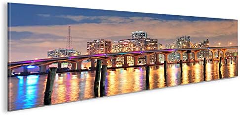 islandburner Bild Bilder auf Leinwand Miami V2 South Beach Panorama XXL Poster Leinwandbild Wandbild