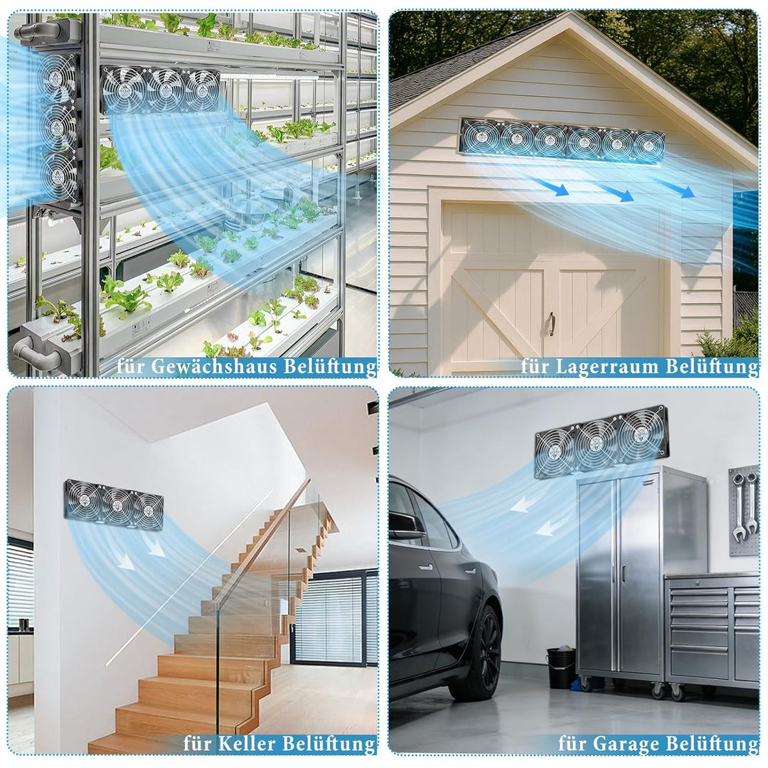 GDSTIME 6 x 120mm Lüfter 230V Dual 360mm Gehäuselüfter 220V PC Ventilator 3000 U/min DC 4V-12V Regel