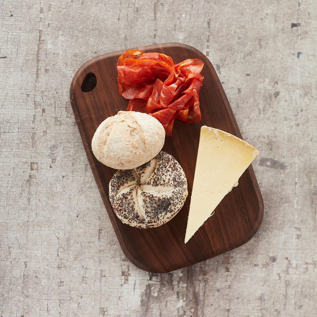 Point-Virgule Servierbrett aus Walnussholz, perfekt zum Servieren von Vorspeisen und Käse, 22,5x15cm